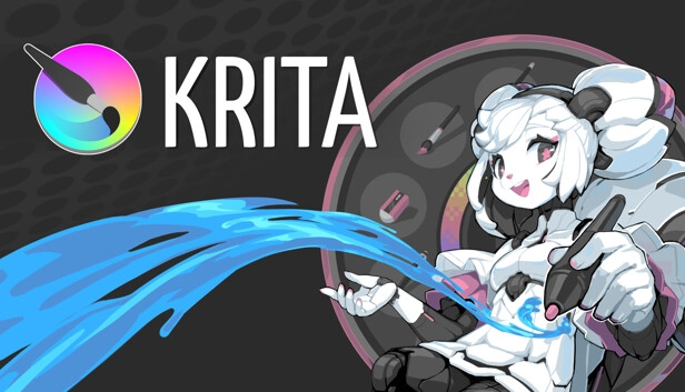 Logo officiel de Krita, logiciel de peinture numérique open source.